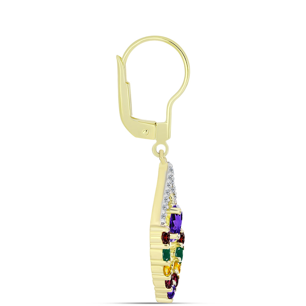 Goldplattierte Silberohrringe mit marokkanischem Amethyst