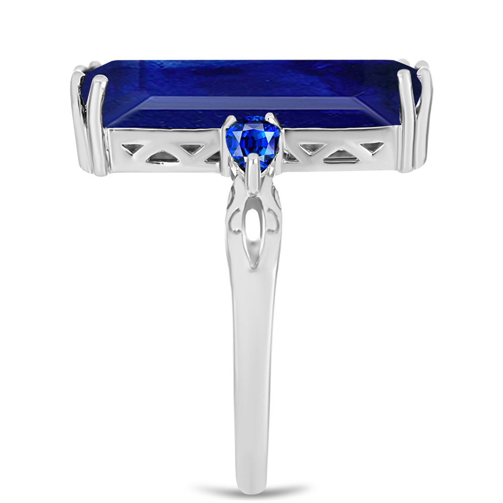 Silberring mit australischem blauem Saphir 4 