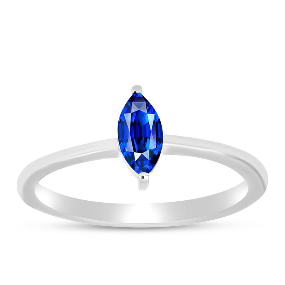 Silberring mit australischem blauem Saphir 3 