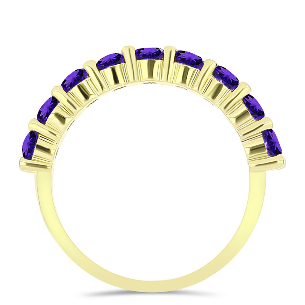 Goldplattierter Silberring mit marokkanischem Amethyst 3 
