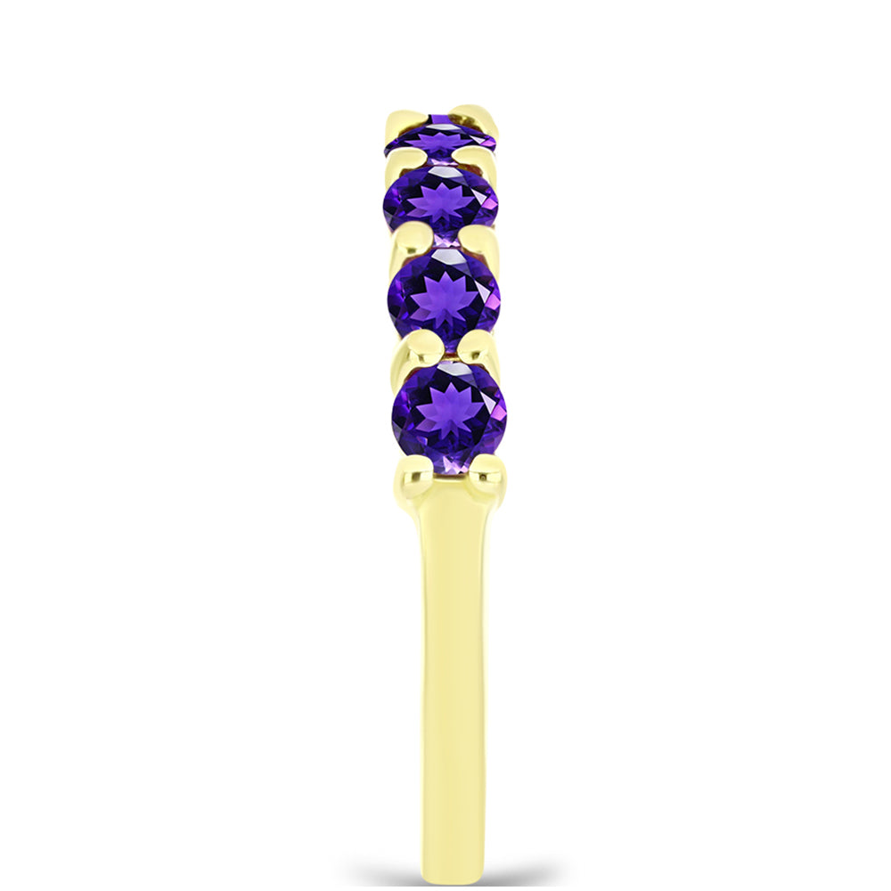 Goldplattierter Silberring mit marokkanischem Amethyst 4 