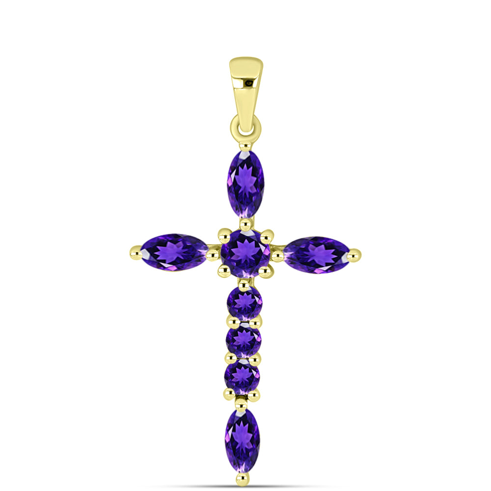 Goldplattierter Silberanhänger mit marokkanischem Amethyst 1 