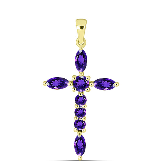 Goldplattierter Silberanhänger mit marokkanischem Amethyst