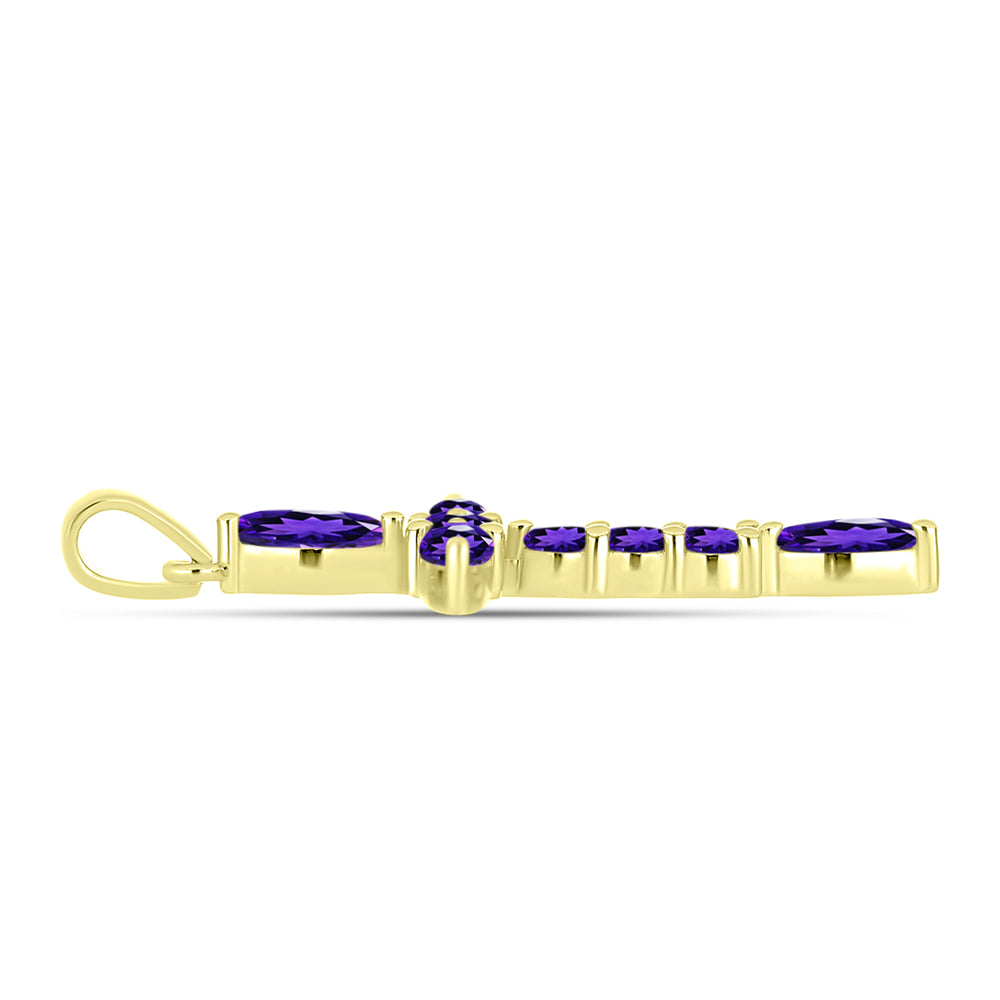 Goldplattierter Silberanhänger mit marokkanischem Amethyst