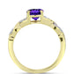 Goldplattierter Silberring mit marokkanischem Amethyst und weißem Topas