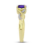 Goldplattierter Silberring mit marokkanischem Amethyst und weißem Topas