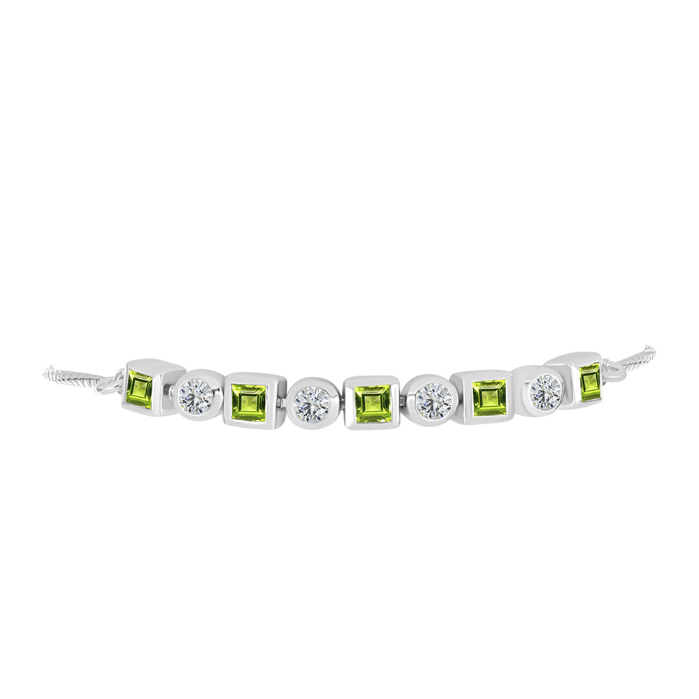 Silberarmband mit Peridot aus Changbai und weißem Topas 2 