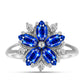 Silberring mit australischem blauem Saphir und weißem Topas