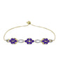 Goldplattiertes Silberarmband mit marokkanischem Amethyst und weißem Topas
