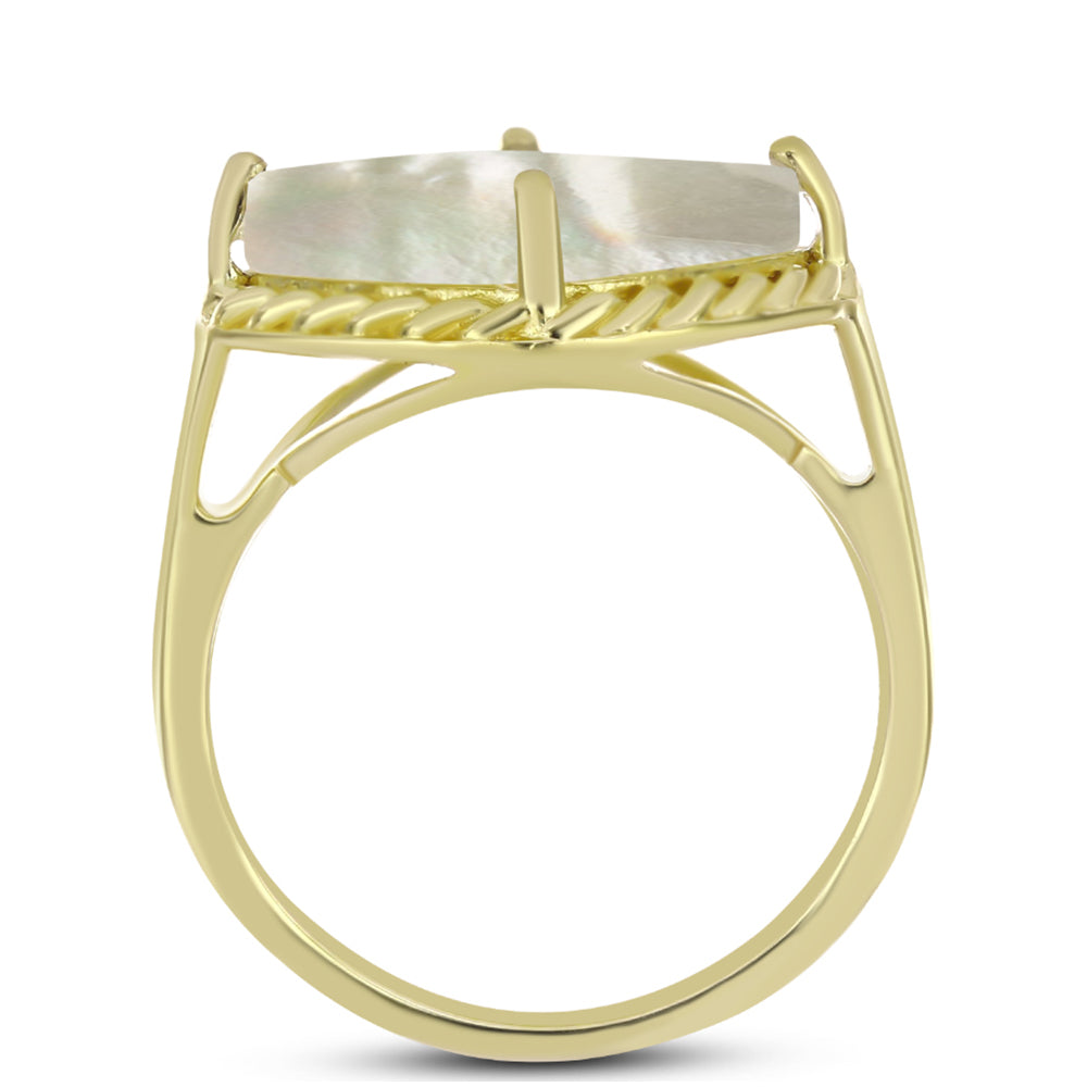 Goldplattierter Silberring mit Perlmutt 2 