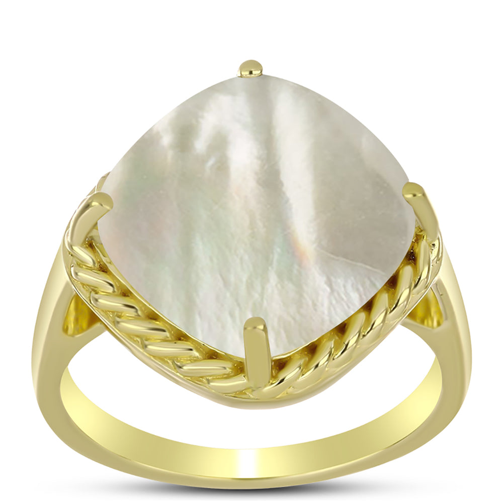 Goldplattierter Silberring mit Perlmutt 3 