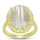 Goldplattierter Silberring mit Perlmutt