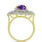 Goldplattierter Silberring mit marokkanischem Amethyst und weißem Topas
