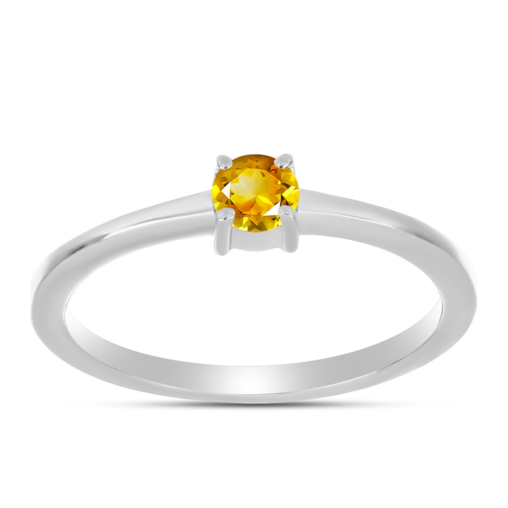 Silberring mit Zitrin aus dem Ural