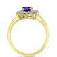 Goldplattierter Silberring mit marokkanischem Amethyst und weißem Topas