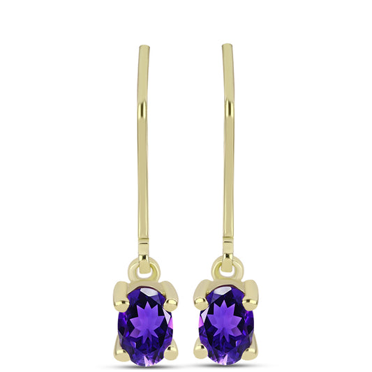 Goldplattierte Silberohrringe mit marokkanischem Amethyst