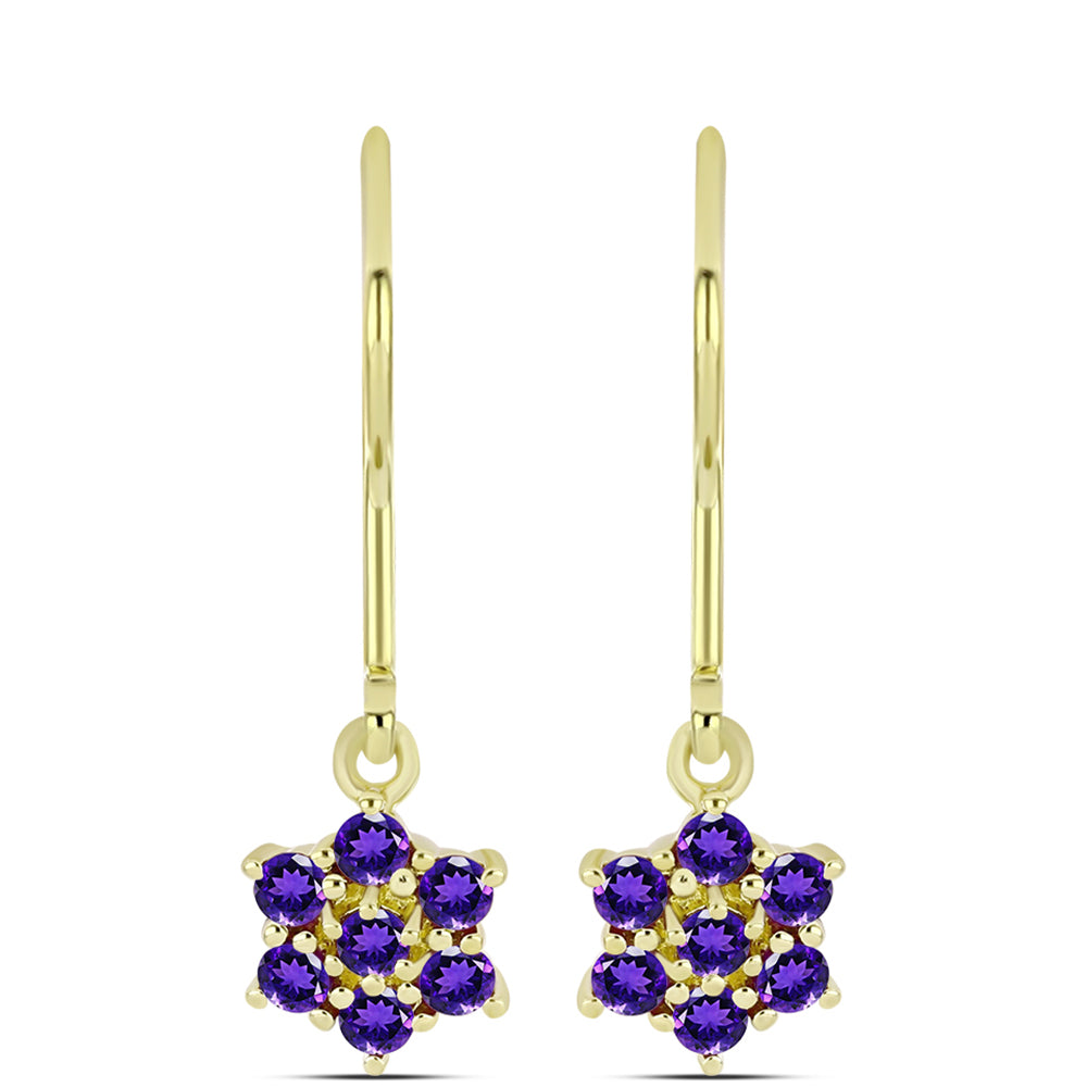 Goldplattierte Silberohrringe mit marokkanischem Amethyst