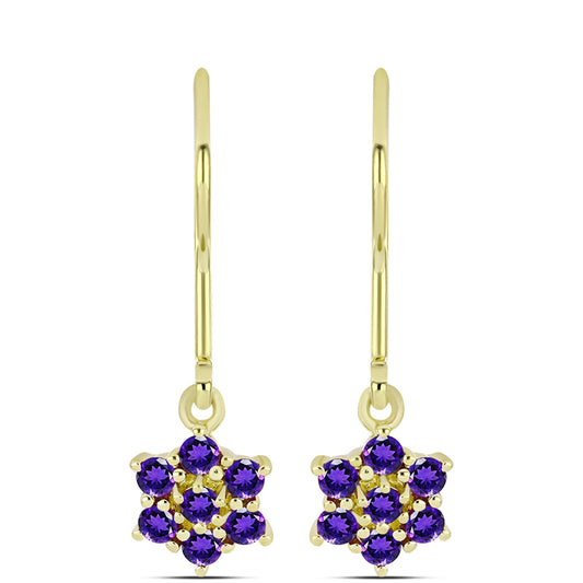 Goldplattierte Silberohrringe mit marokkanischem Amethyst