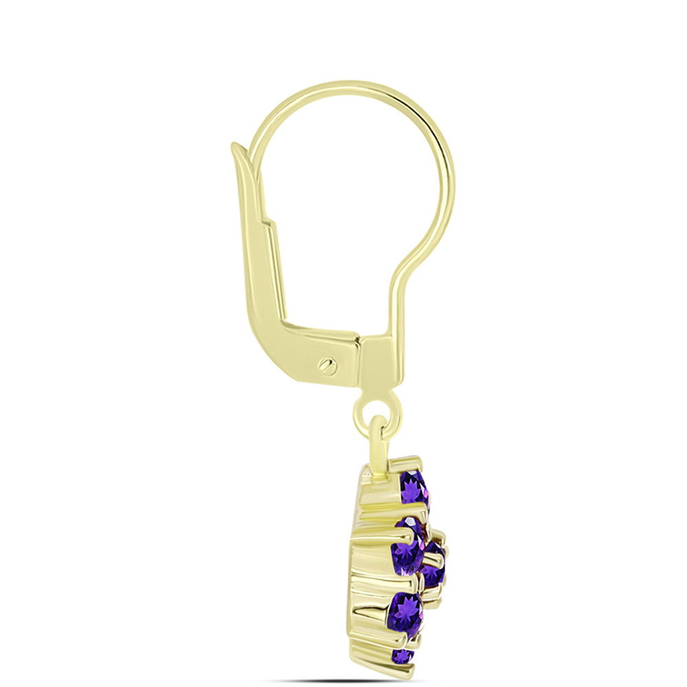 Goldplattierte Silberohrringe mit marokkanischem Amethyst