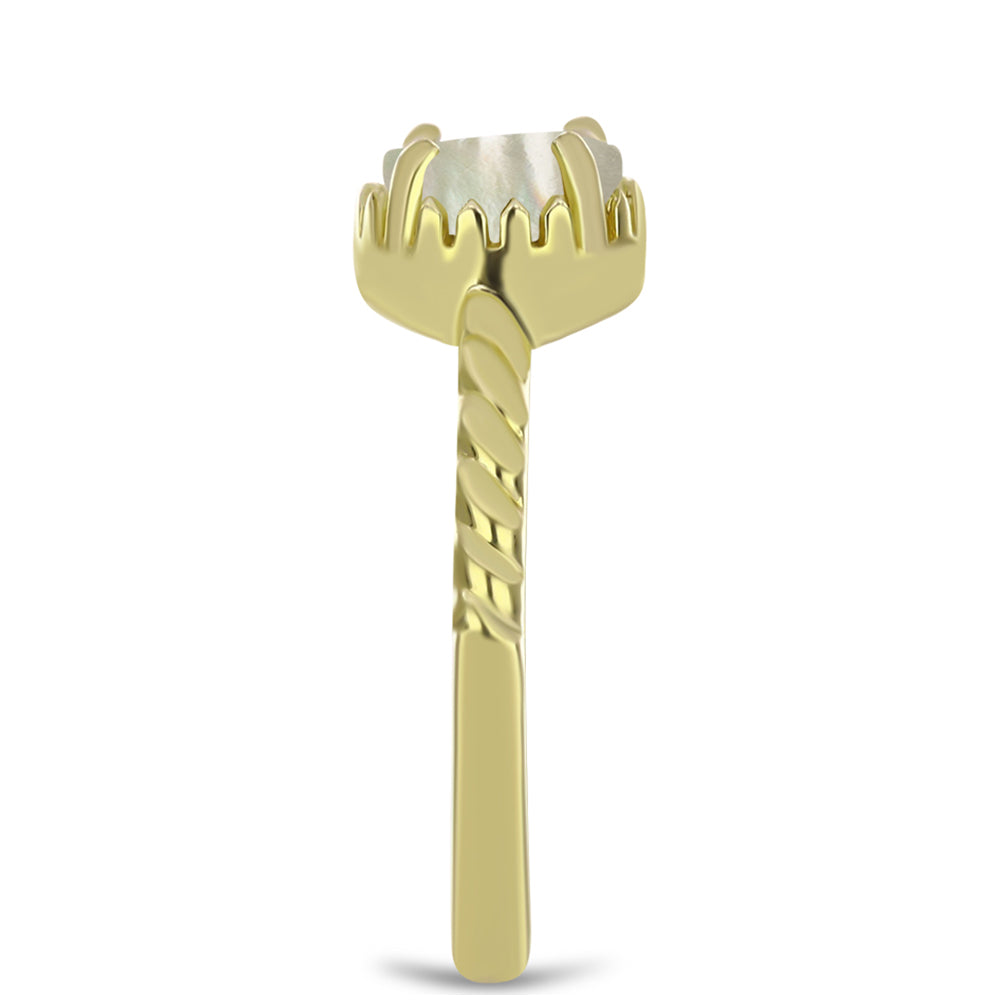 Goldplattierter Silberring mit Perlmutt 4 