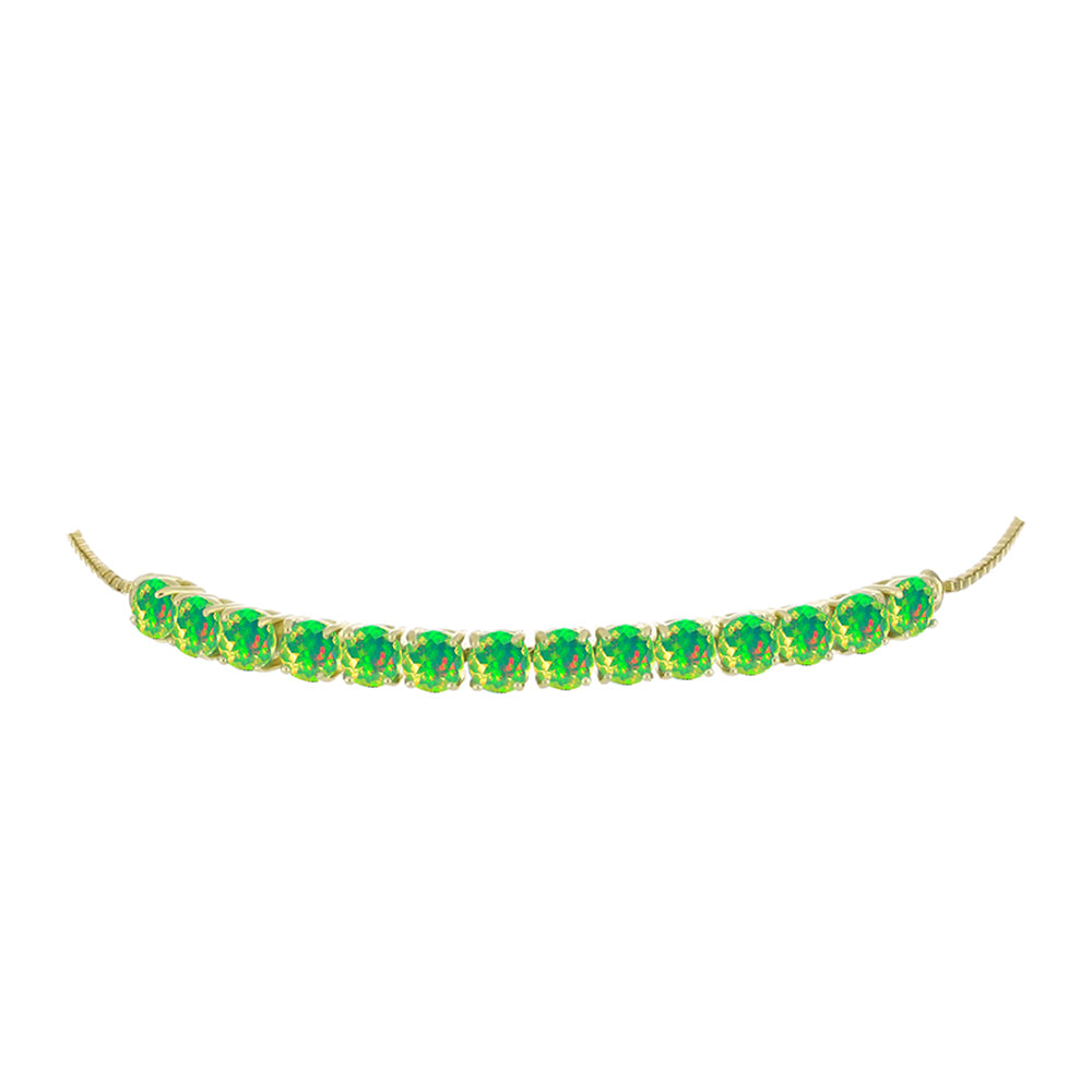 Goldplattiertes Silberarmband mit grünem äthiopischem Opal aus Lega Dembi 2 