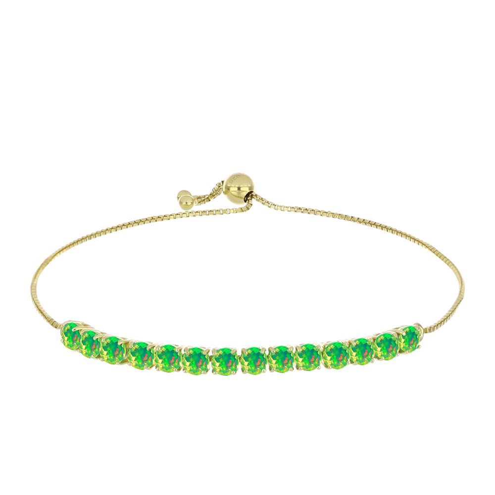 Goldplattiertes Silberarmband mit grünem äthiopischem Opal aus Lega Dembi