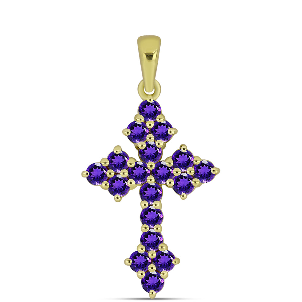 Goldplattierter Silberanhänger mit marokkanischem Amethyst 1 
