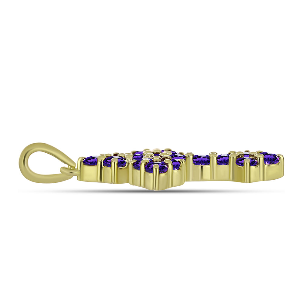 Goldplattierter Silberanhänger mit marokkanischem Amethyst 2 