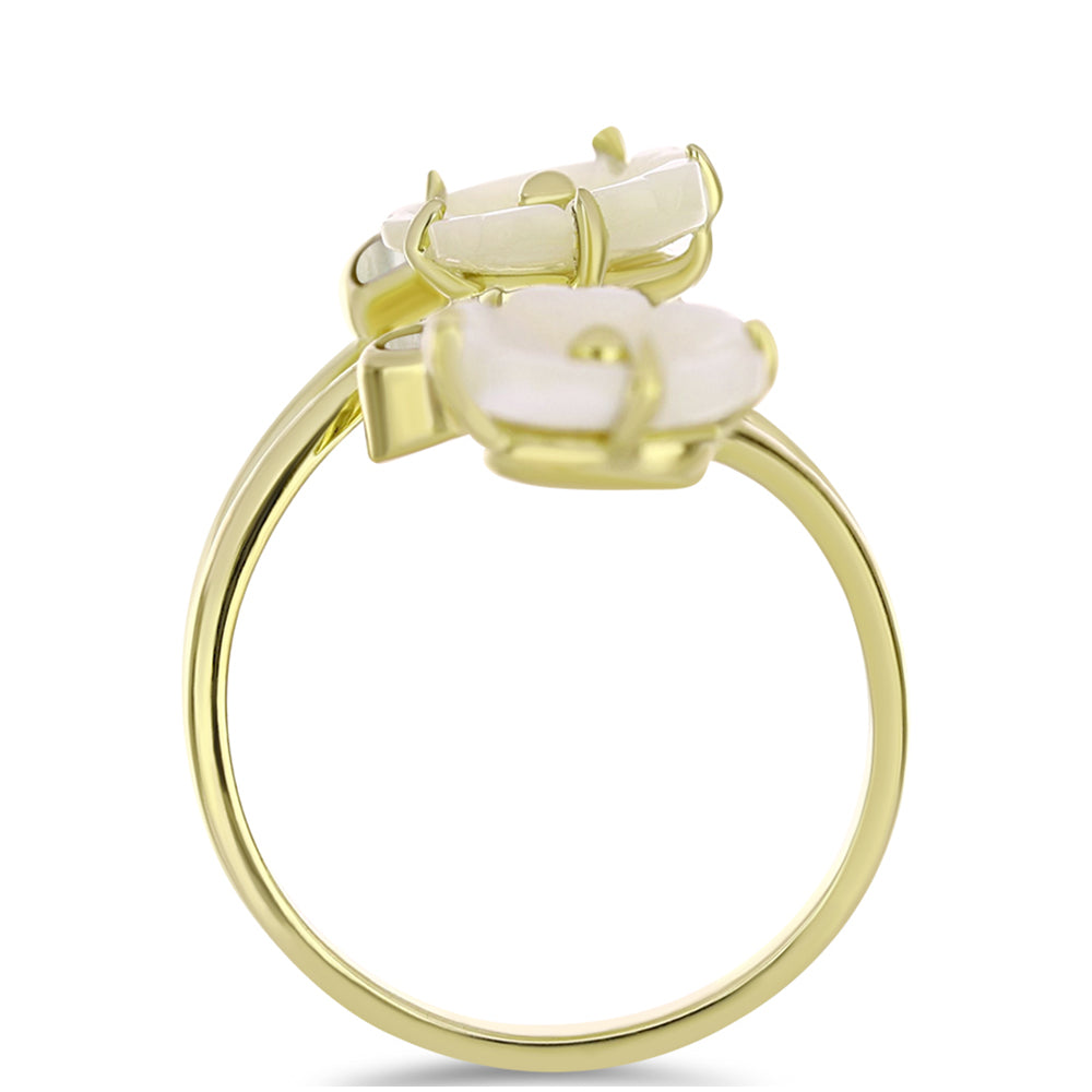 Goldplattierter Silberring mit Perlmutt 2 
