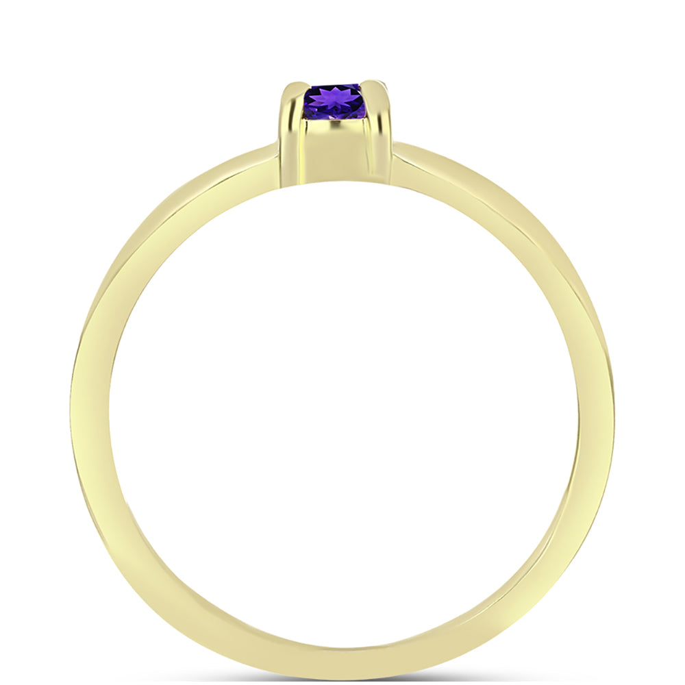 Goldplattierter Silberring mit marokkanischem Amethyst 2 
