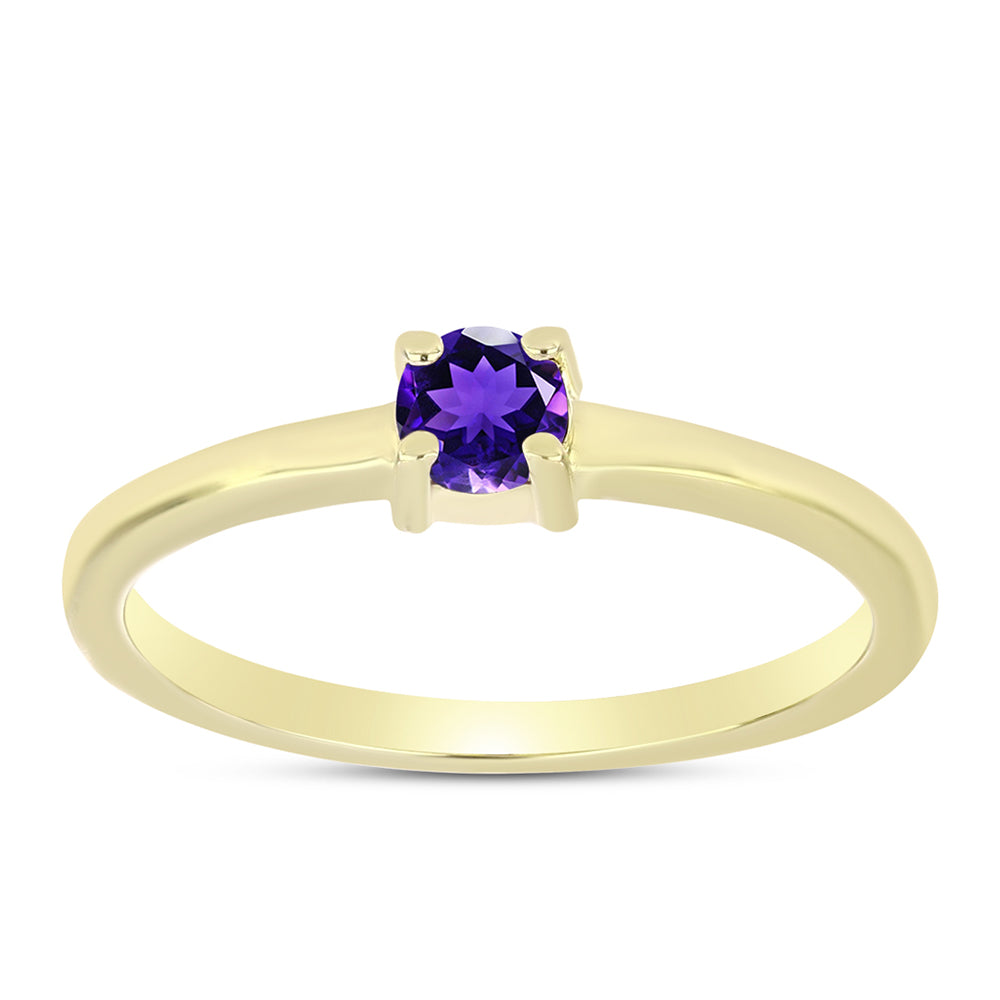 Goldplattierter Silberring mit marokkanischem Amethyst