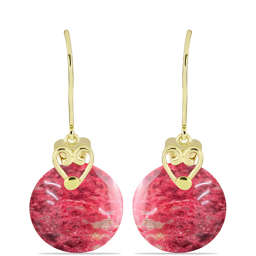 Goldplattierte Silberohrringe mit Thulit 1 