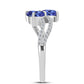Silberring mit Tansanit - Klasse AAA und weißem Topas
