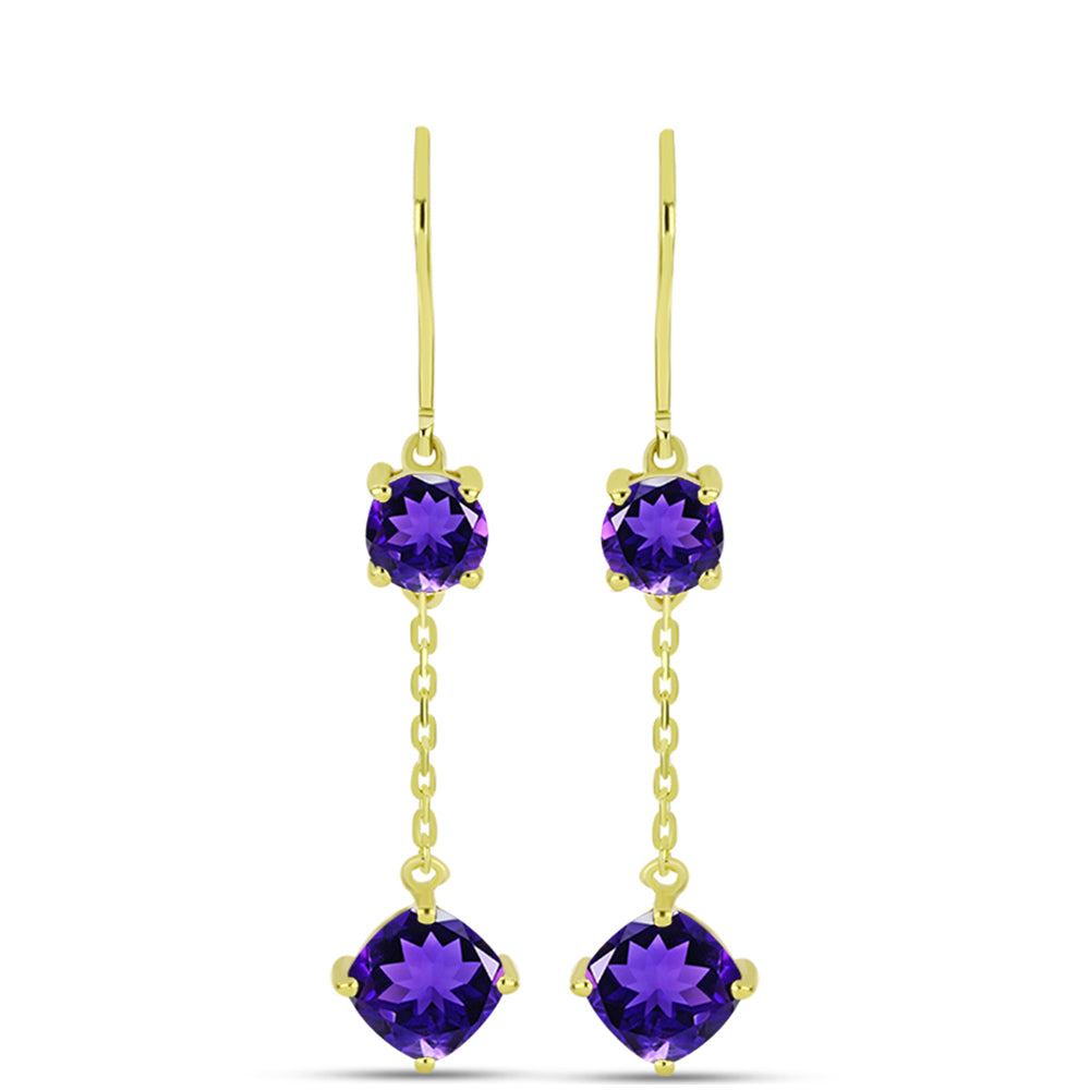 Goldplattierte Silberohrringe mit marokkanischem Amethyst 1 