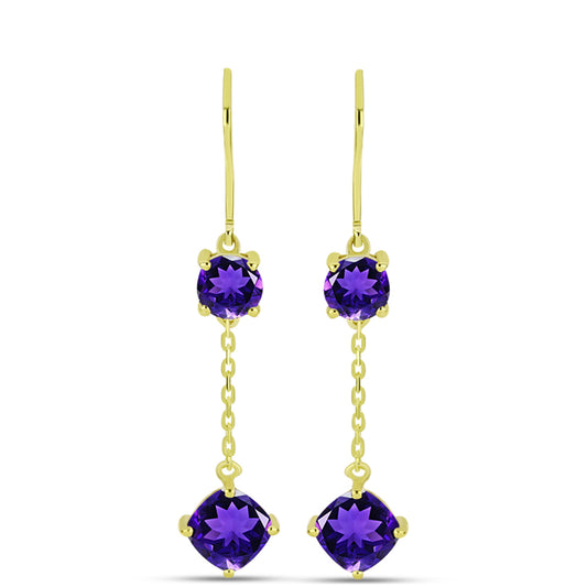Goldplattierte Silberohrringe mit marokkanischem Amethyst