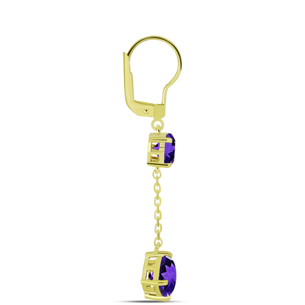 Goldplattierte Silberohrringe mit marokkanischem Amethyst