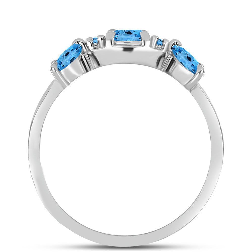Silberring mit schweizerischem Blautopas 2 