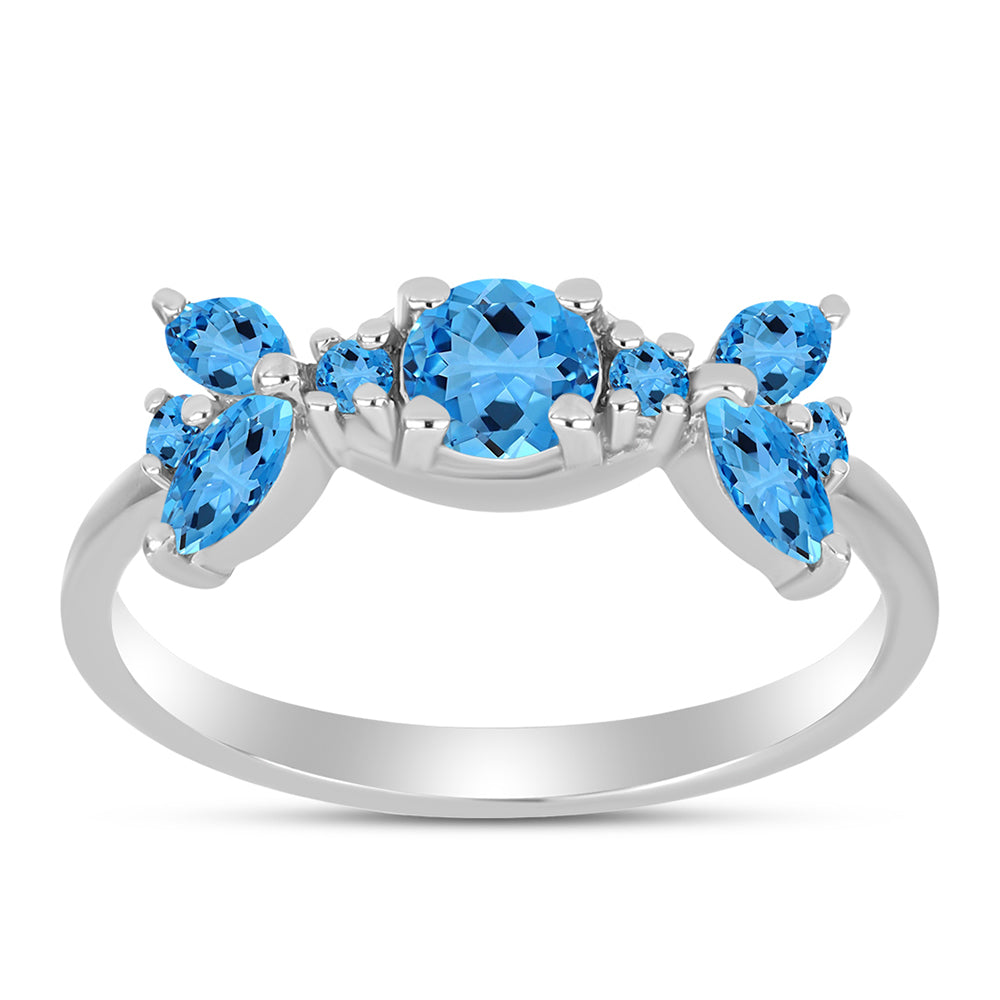 Silberring mit schweizerischem Blautopas 3 