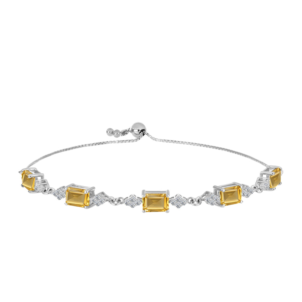 Silberarmband mit Zitrin aus dem Ural und weißem Topas 1 