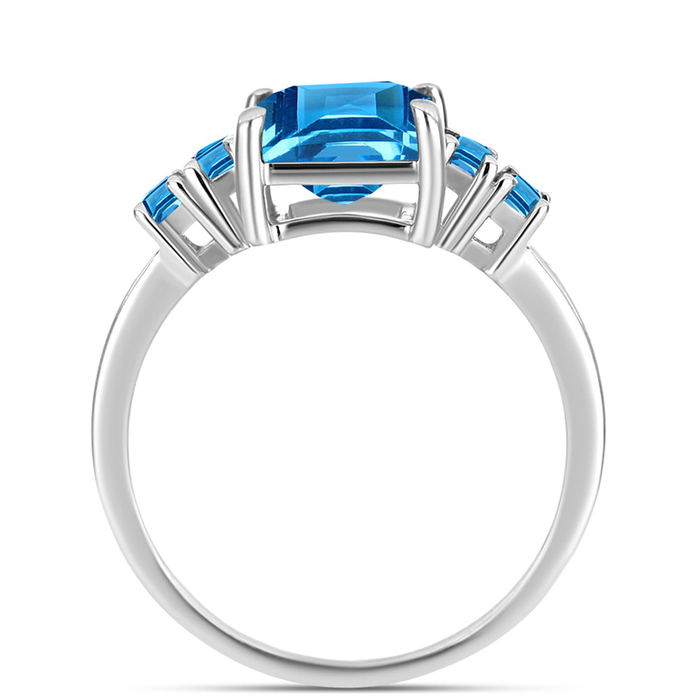 Silberring mit schweizerischem Blautopas