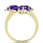 Goldplattierter Silberring mit marokkanischem Amethyst und weißem Topas