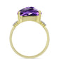 Goldplattierter Silberring mit marokkanischem Amethyst und weißem Topas