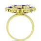Goldplattierter Silberring mit marokkanischem Amethyst und weißem Topas