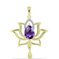 Goldplattierter Silberanhänger mit marokkanischem Amethyst und weißem Topas