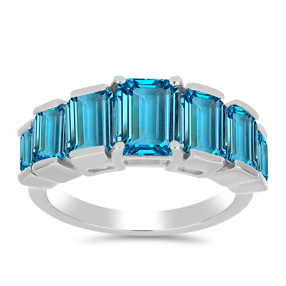 Silberring mit schweizerischem Blautopas 3 