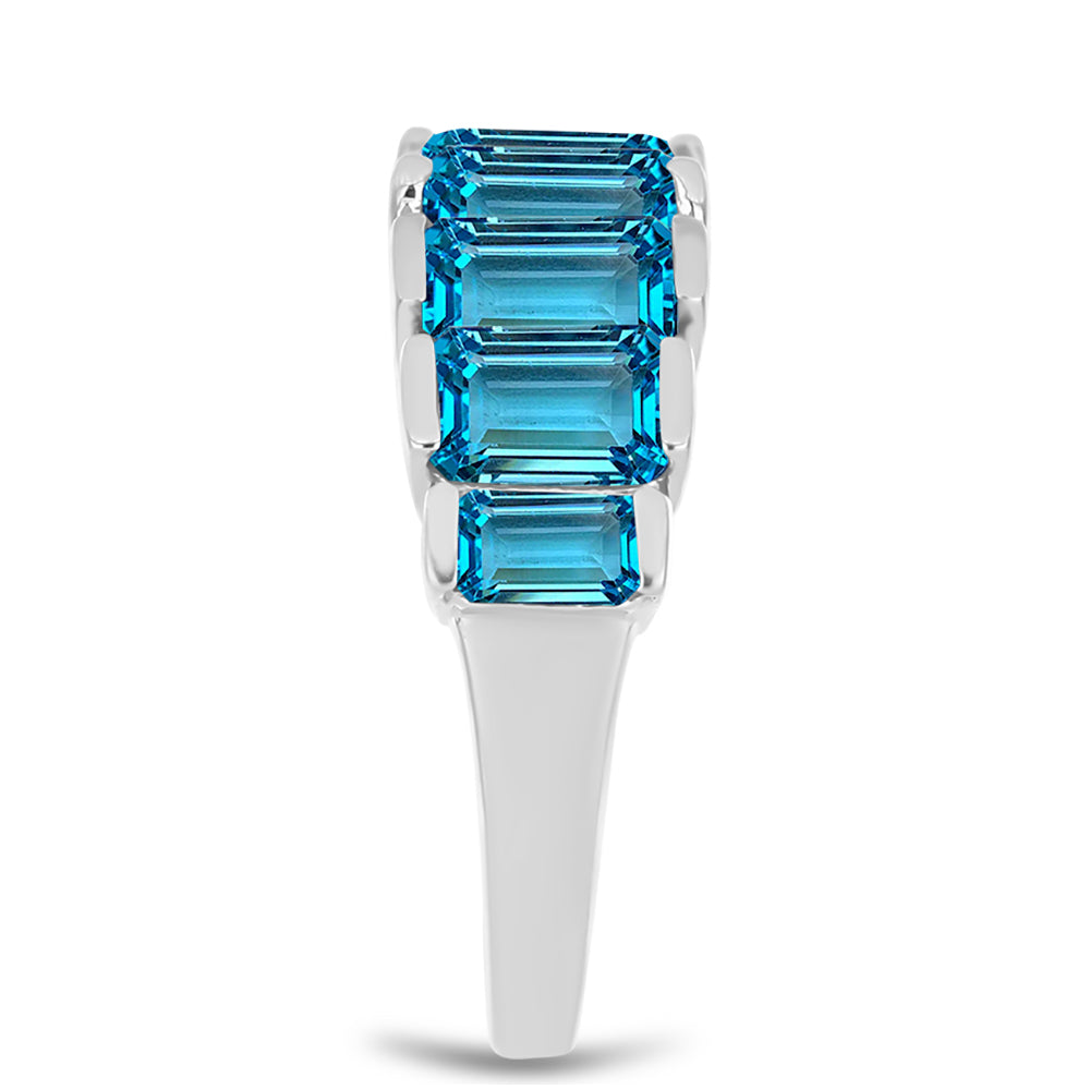 Silberring mit schweizerischem Blautopas 4 