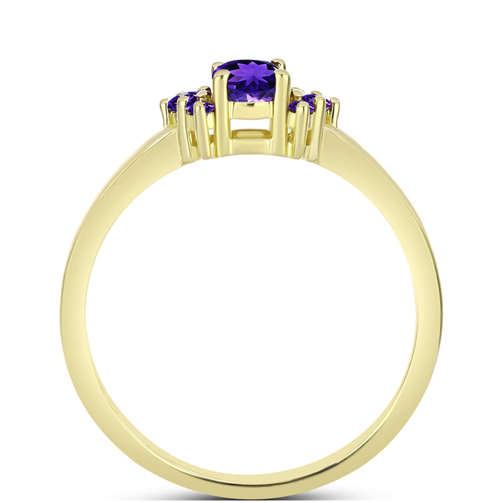 Goldplattierter Silberring mit marokkanischem Amethyst 2 
