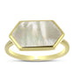 Goldplattierter Silberring mit Perlmutt