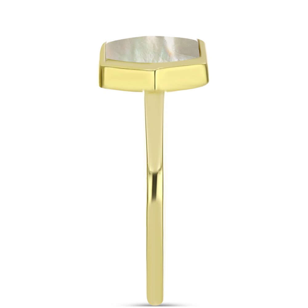 Goldplattierter Silberring mit Perlmutt 4 