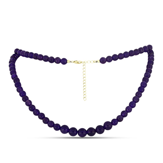 Goldplattierte Silberhalskette mit marokkanischem Amethyst